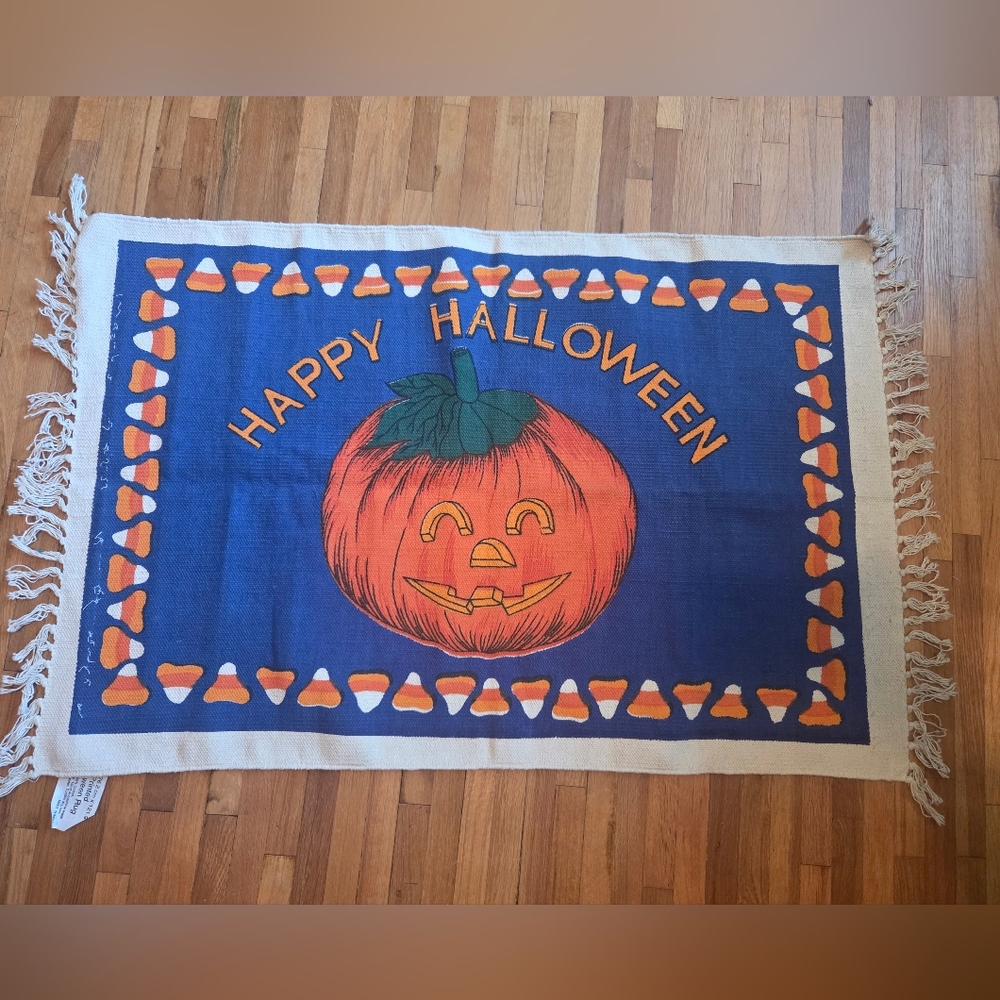 Vintage Happy Halloween Door. Mat Rug Decoration 1980/1990s